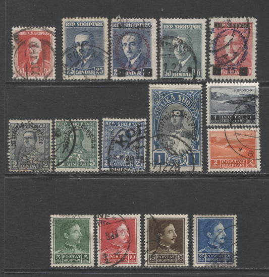 Lot 91 Albania SC#191/315 1925-1939 Commemoratives, A Fine & VF Used Range Of Singles, 2017 Scott Cat. $19.55 USD, Click on Listing to See ALL Pictures