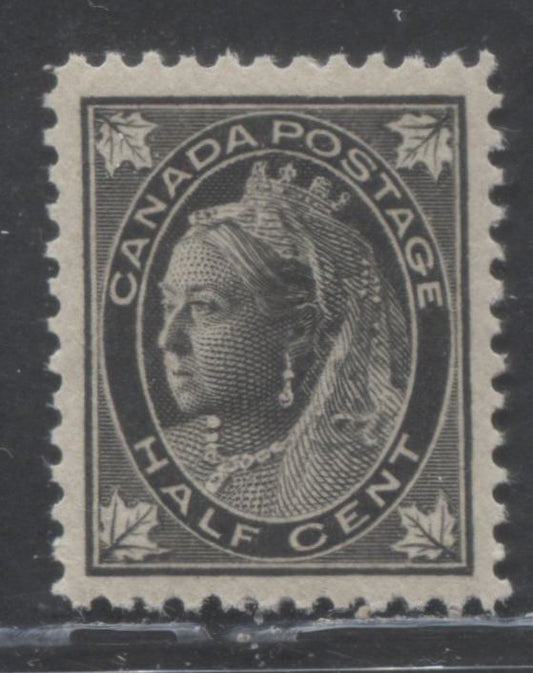 Lot 91 Canada #66 1/2c Black Queen Victoria, 1897-1898 Maple Leaf Issue, A VFNH Single  Showing Minor Re-entry On Upper Leaf
