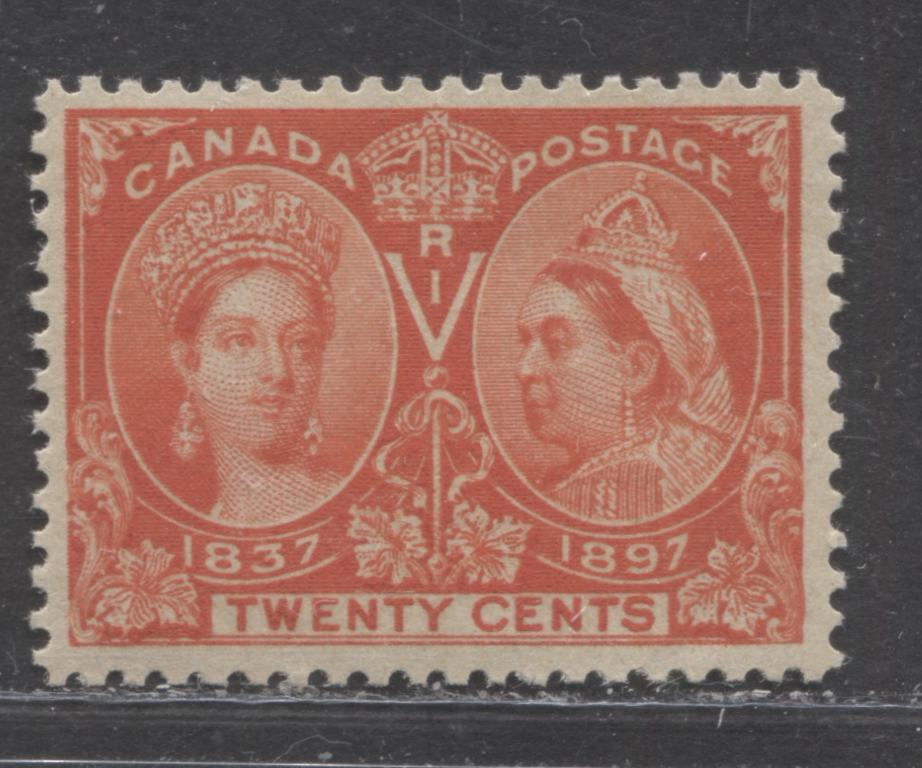 Lot 92 Canada #59i 20c  Deep Vermilion Queen Victoria, 1897 Diamond Jubilee Issue, A Fine NH Example With 2015 Gratton Certificate