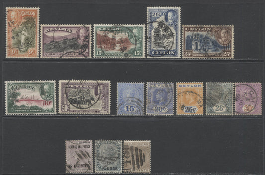 Lot 92 Ceylon SC#63/273 1872-1900 Definitives, A Fine/Very Fine Used Range Of Better Singles, 2017 Scott Cat. $45.7 USD, Click on Listing to See ALL Pictures