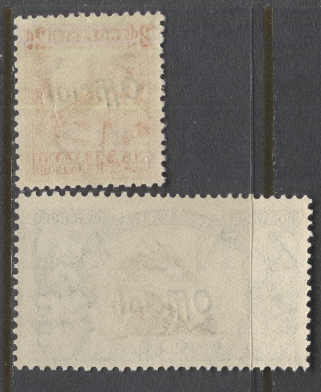 Lot 92 New Zealand SG#O123-O124 1936-1961 Pictorial Issue With Official Overprint, A Partial VFNH Set. Mult NZ + Star Wmk, Perf 14 x 13.5 & 13.5, SG. Cat. 82 GBP = $141.04