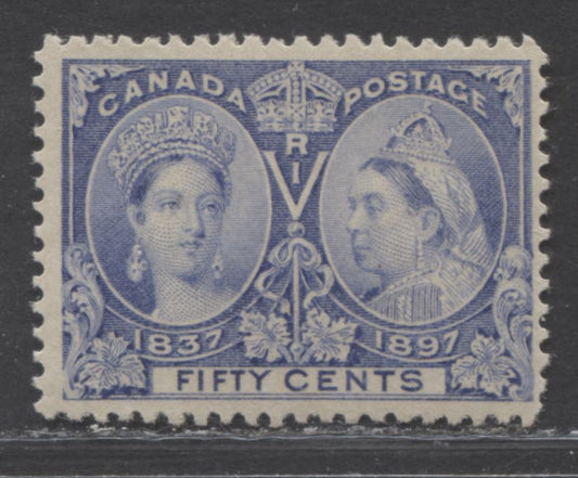 Lot 93 Canada #60 50c Ultramarine Queen Victoria, 1897 Diamond Jubilee Issue, A Fine NH Example