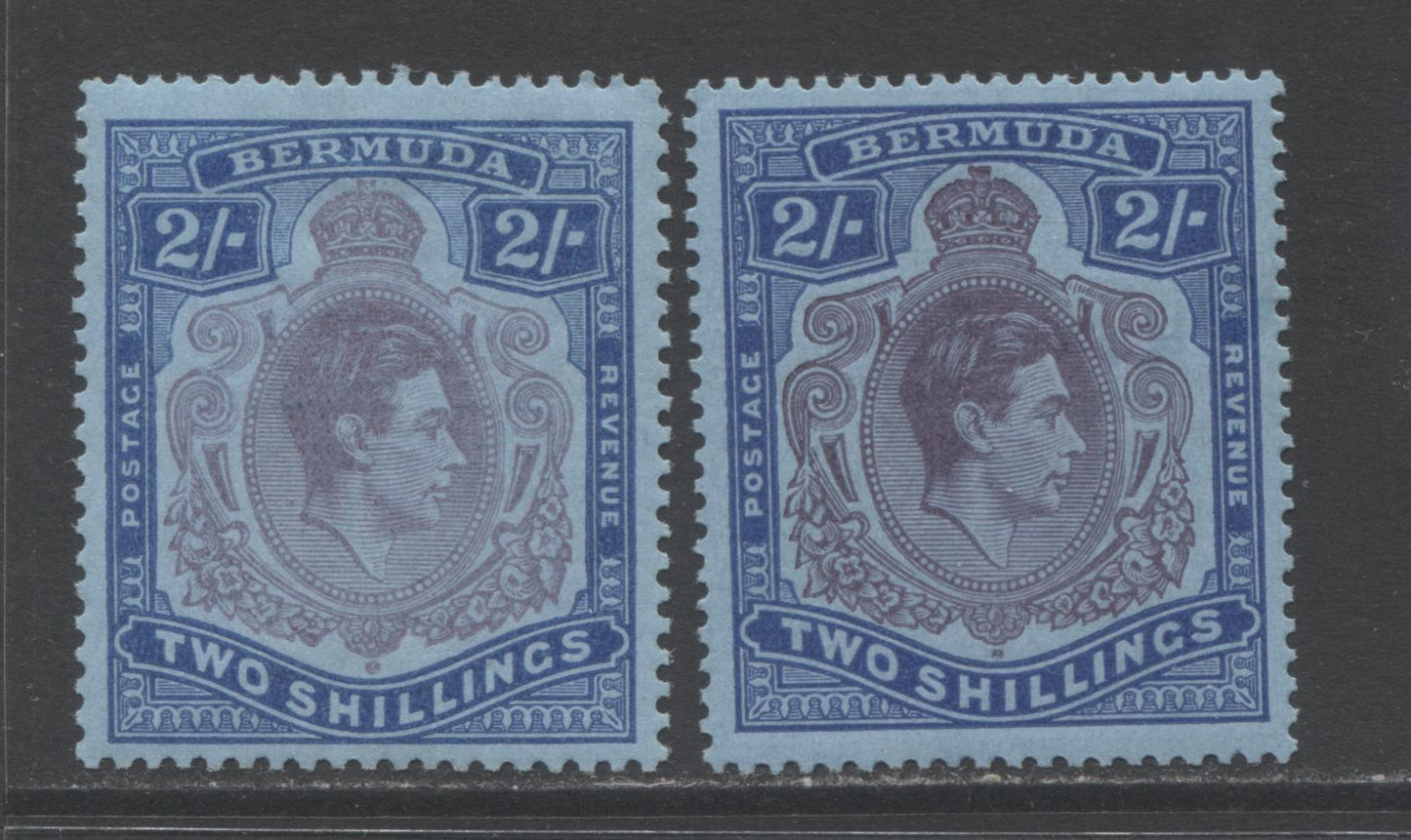 Lot 93 Bermuda SC#123-123a 1938-1953 King George VI Keyplate Definitives, A VFOG Range Of Singles, 2017 Scott Cat. $22.75 USD, Click on Listing to See ALL Pictures