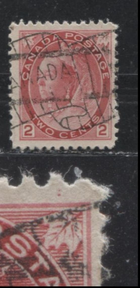 Lot 94 Canada #77 2c Carmine Red Queen Victoria, 1898-1902 Numeral Issue, A Fine Used Example, Vertical Wove Showing A "Snakebite" Flaw, Die 1