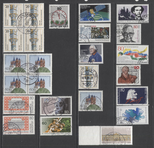 Lot 94 Germany SC#1442-1469 1985-1986 Commemoratives, A VF Used Range Of Singles & Blocks Of 4, 2017 Scott Cat. $15 USD, Click on Listing to See ALL Pictures
