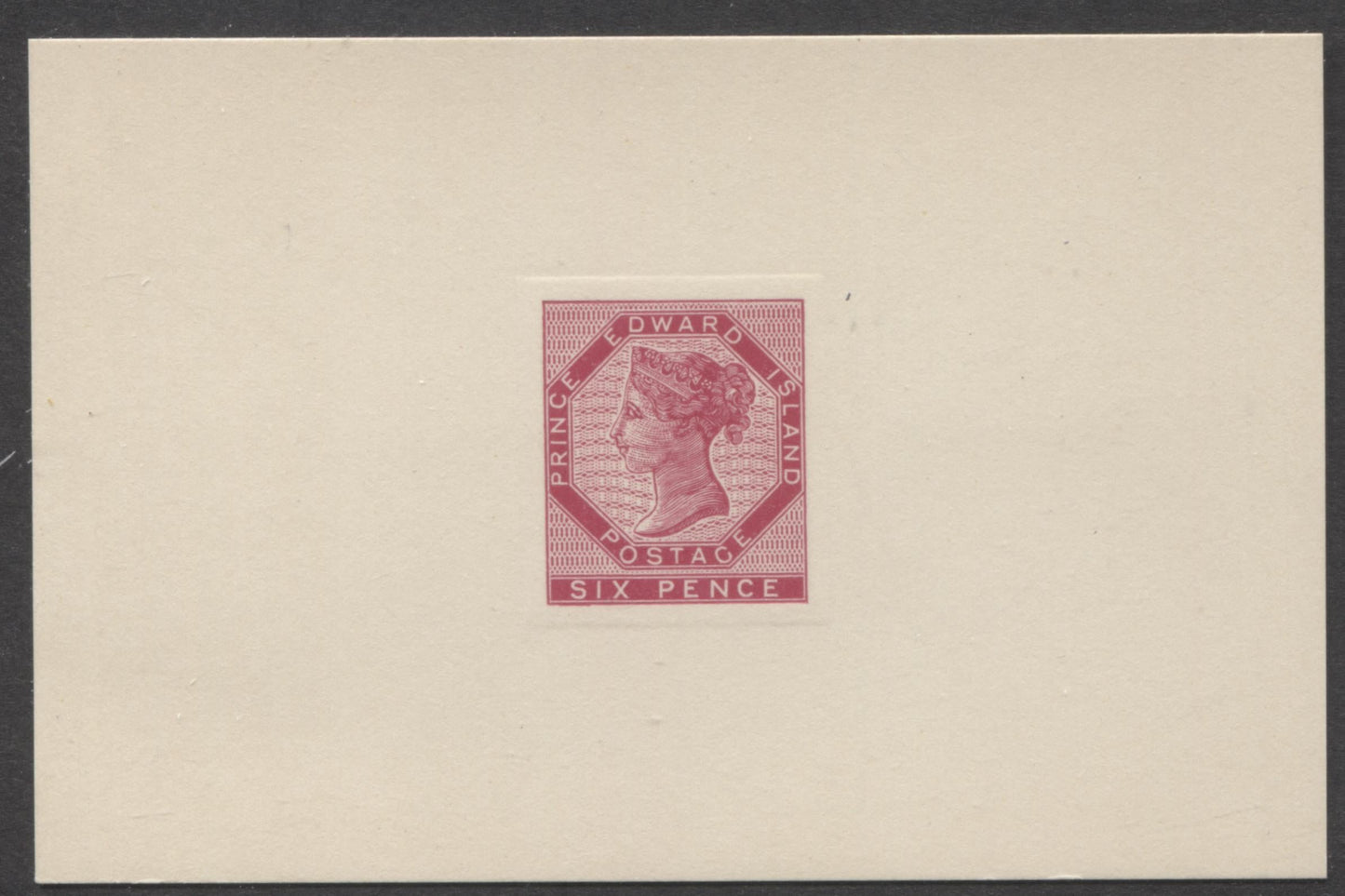 Lot 94 PEI #7R 6d Magenta Queen Victoria, 1944 Red Cross Reprint, A Very Fine Die Proof