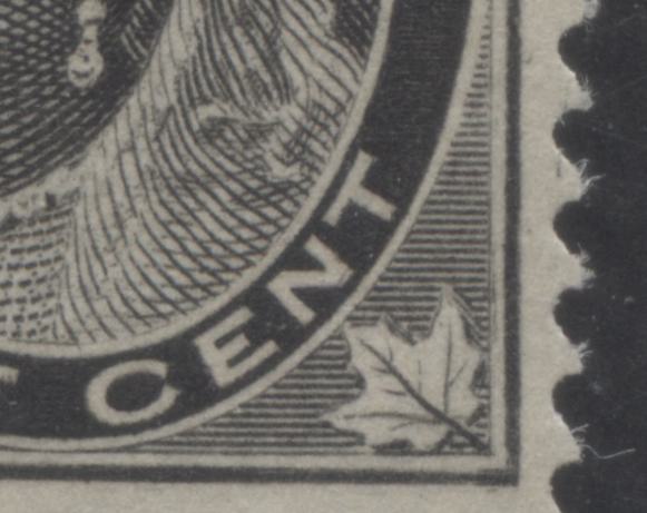 Lot 94 Canada #66i 1/2c Black Queen Victoria, 1897-1898 Maple Leaf Issue, A VFNH Single Showing Major Re-entry with Gratton Certificate On Vertical Wove Paper