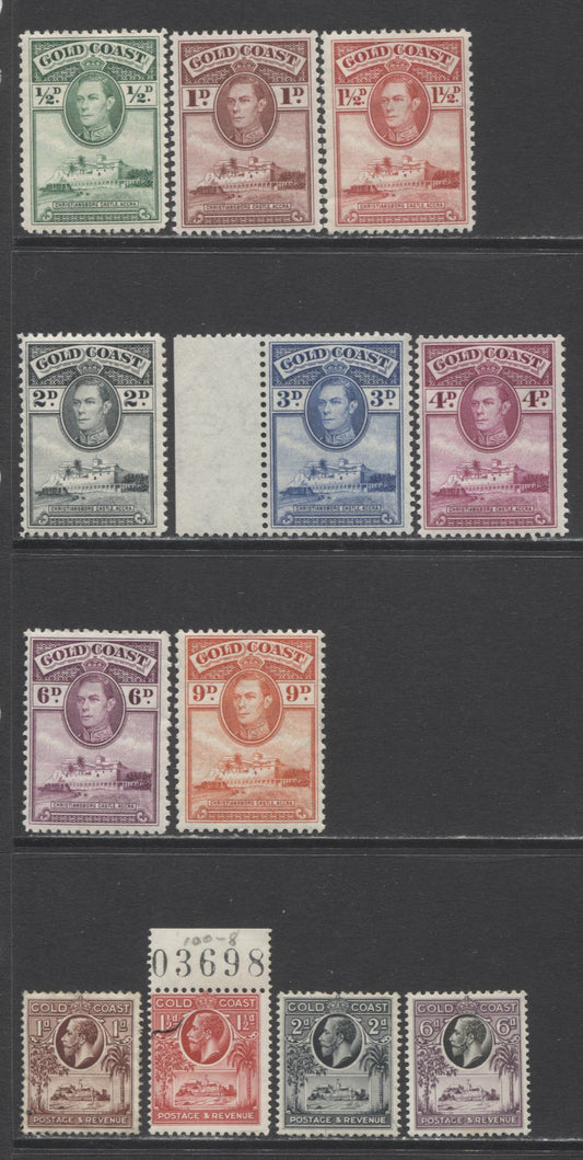 Lot 95 Gold Coast SC#99/122 1928-1941 King George V and VI Pictorial Definitives, A F/VFOG & NH Range Of Singles, 2017 Scott Cat. $50.6 USD, Click on Listing to See ALL Pictures