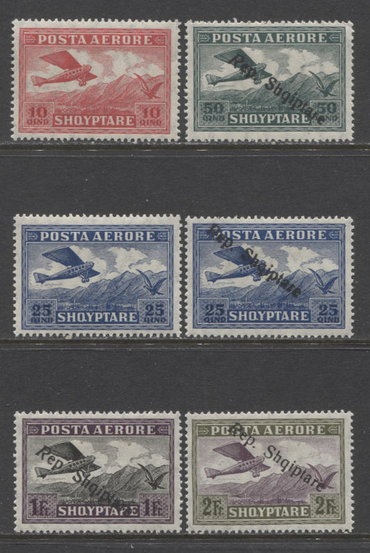Lot 95 Albania SC#C2/C13 1925-1927 Air Post Issue, A VFOG Range Of Singles, 2017 Scott Cat. $17 USD, Click on Listing to See ALL Pictures