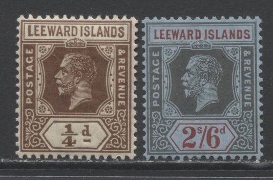 Lot 95 Leeward Islands SC#61/78 1921-1932 KGV Imperium Keyplate Definitives, A VFOG Range Of Singles, 2017 Scott Cat. $15.5 USD, Click on Listing to See ALL Pictures