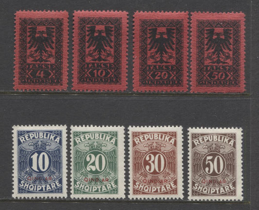 Lot 96 Albania SC#J23/J34 1922-1926 Postage Dues, A VFOG Range Of Singles, 2017 Scott Cat. $10.15 USD, Click on Listing to See ALL Pictures
