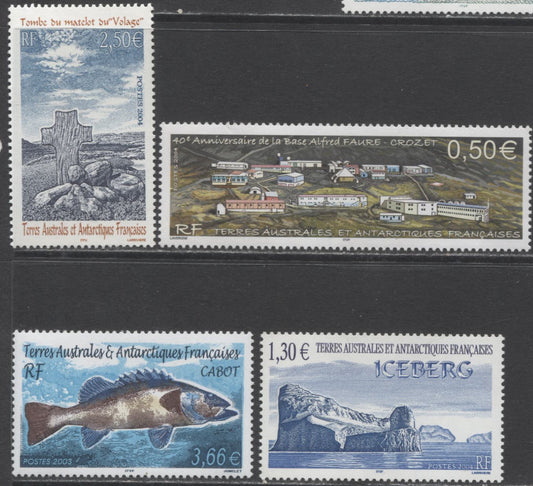 Lot 96 French Southern & Antarctic Territories SC#323/337 2003-2004 Commemoratives, A VFNH Range Of Singles, 2017 Scott Cat. $24 USD, Click on Listing to See ALL Pictures