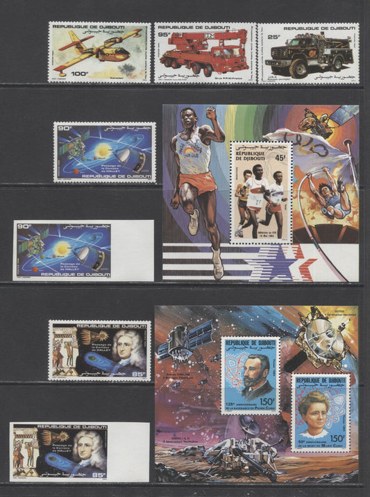 Lot 96 Dijbouti SC#581/611 1984-1986 Commemoratives, A VFNH Range Of Perf & Imperf Singles And Souvenir Sheets (Issued & Unissued), 2017 Scott Cat. $21.4 USD, Click on Listing to See ALL Pictures