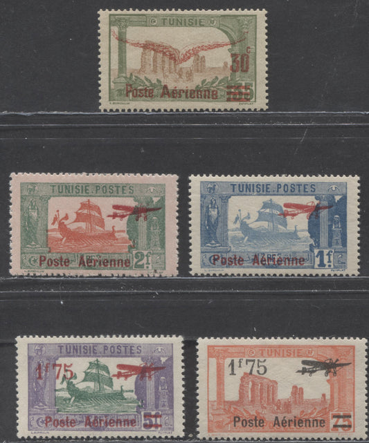 Lot 97 Tunisia SC#C1/C6 1919-1927 Airmails, 5 F/VFNH Singles, Click on Listing to See ALL Pictures, 2022 Scott Classic Cat. $15.6 USD