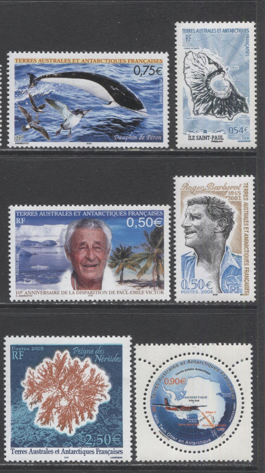 Lot 97 French Southern & Antarctic Territories SC#334/398 2004-2008 Commemoratives, A VFNH Range Of Singles, 2017 Scott Cat. $19.85 USD, Click on Listing to See ALL Pictures