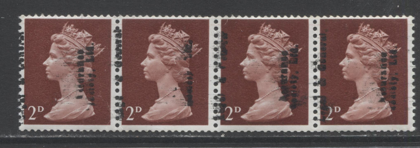 Lot 98 Great Britain SC#MH4 2d Maroon 1967-1969 Machin Heads Issue, A VFOG Example, Click on Listing to See ALL Pictures