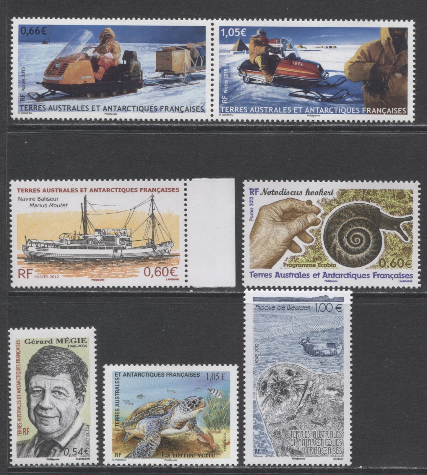 Lot 98 French Southern & Antarctic Territories SC#407/523 2008-2013 Commemoratives, A VFNH Range Of Singles & Pairs, 2017 Scott Cat. $14.4 USD, Click on Listing to See ALL Pictures