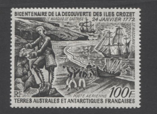 Lot 99 French Southern & Antarctic Territories SC#C26 100fr Black 1972 Air Mail Issue, A VFNH Example, Click on Listing to See ALL Pictures