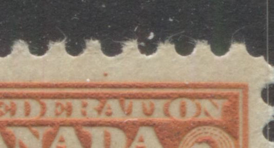 Lot 99 Canada #141 1c Orange Sir John A Macdonald, 1927 60th Anniversary Of Confederation Issue, A VFNH Single With Dot Above RA of Confederation