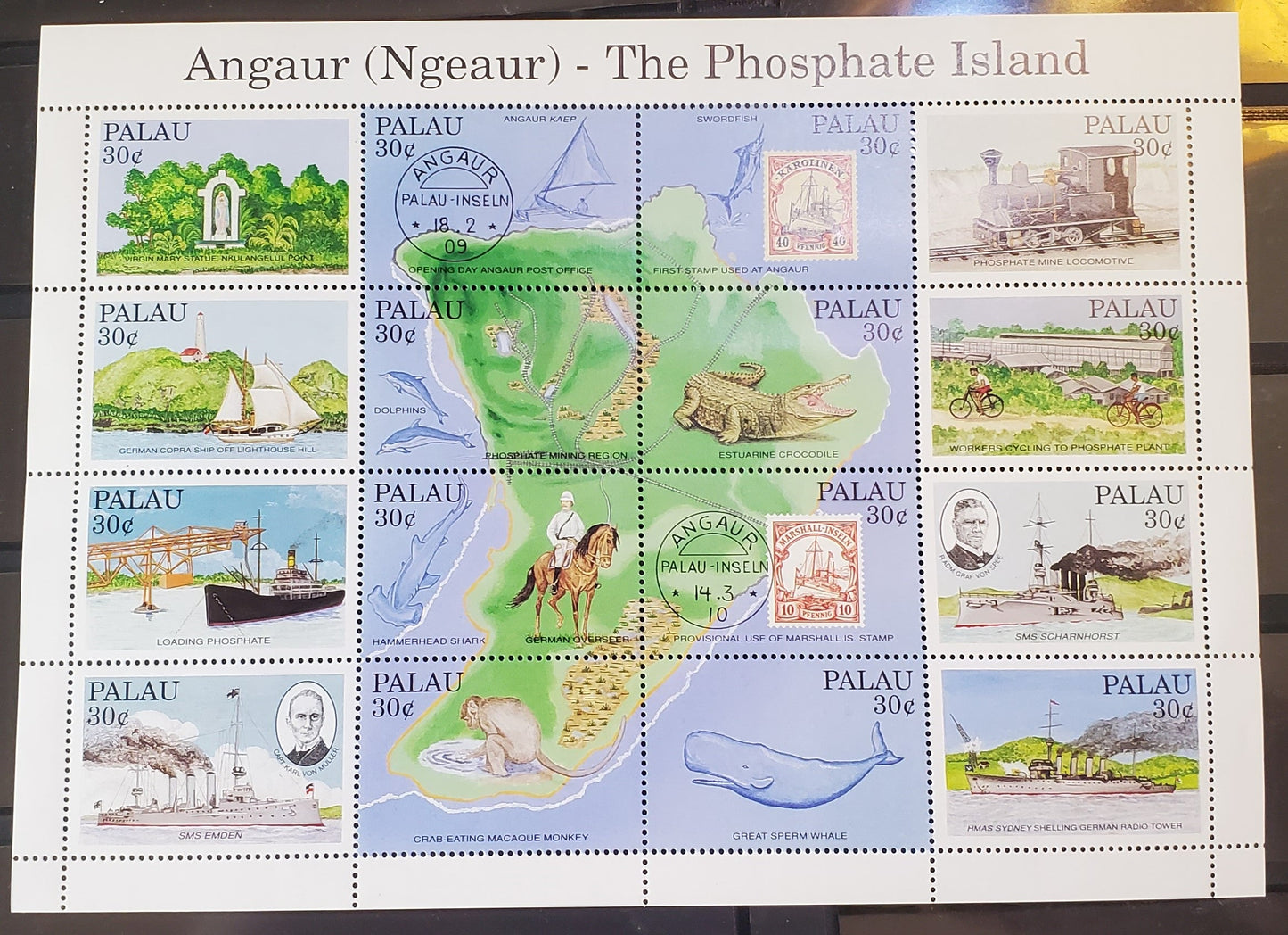 Lot 9 Palau SC#263 30c Multicolored 1991 Anguar Issue, A VFNH Example, Click on Listing to See ALL Pictures, 2017 Scott Cat.  $10 USD