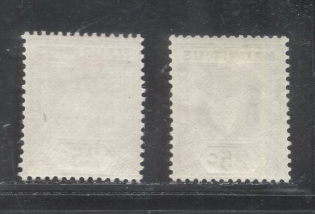 Mauritius #259, 259b 25c Brown Purple, 1938-1949 King George VI Keyplate Definitive Issue, Fine and VFLH Examples of The Wartime Printings on Ordinary and Chalky Papers