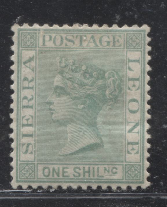 Sierra Leone #20 (SG#22) 1/- Green, Queen Victoria, 1876-1880 Keyplate Issue, Comb Perf. 14, Watermarked Crown CC, a VF Appearing, But VG Mint OG Example