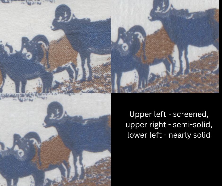 Lot 84 Canada #595xivar 15c Multicolored Mountain Sheep, 1972 Landscape Definitives, A VFNH Single With NF Gray/NF-fl Gray Vertical Ribbed Paper, Blue Tail Variety, W2B Tagged Flecked Paper, Containing A Sparse Concentration Of LF + MF Fibers