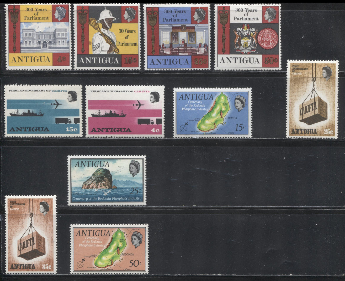 Antigua SG#199-257, 257A-259A, 260-268, 286-288, 1967-1970 Commemoratives, a Substantially Complete VFNH Group