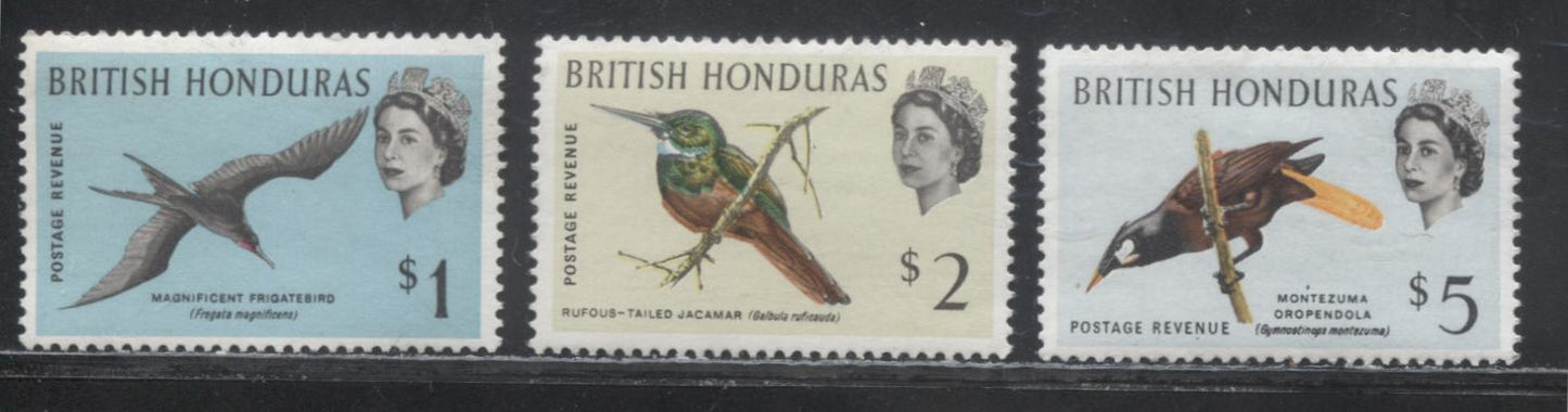 British Honduras SG#202-213 1962 Bird Definitive Issue, A VFNH Complete Set Including Additional Paper Varieties of Most Values