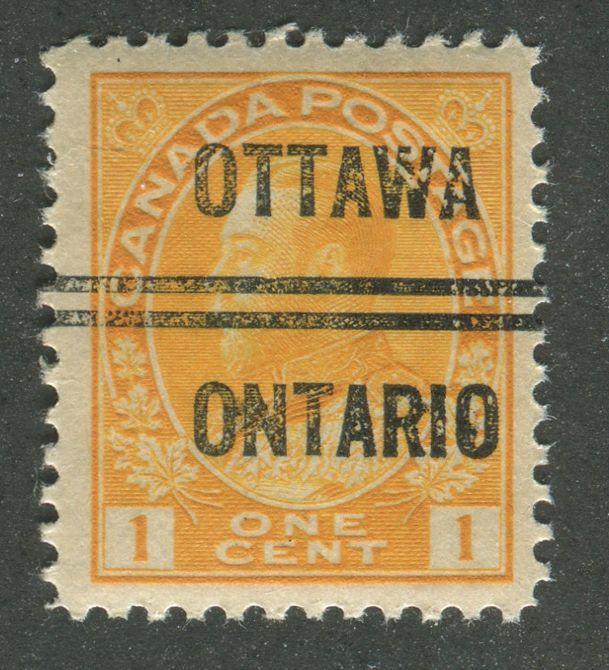 Canada #105xx (SG#246) 1c Pale Orange Yellow Admiral Issue Ottawa Precancel Die 1 - VF-75 NH Brixton Chrome 