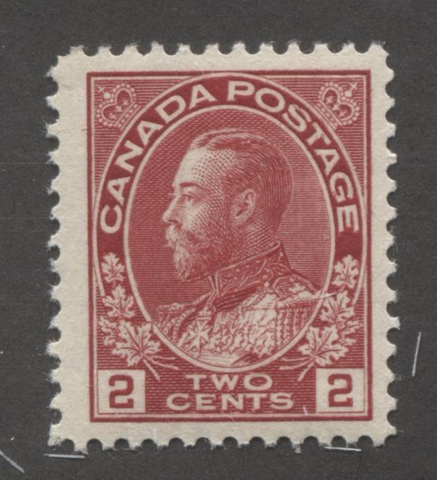 Canada #106 (SG#203) 2c Deep Carmine Red 1911-28 Admiral Issue Paper With No Visible Mesh VF-75 OG Brixton Chrome 