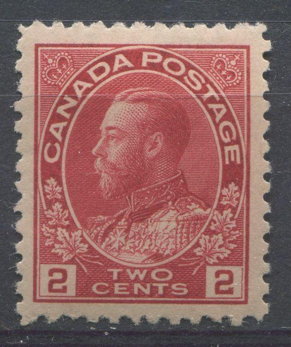 Canada #106ii (SG#200) 2c Bright Rose Red 1911-1928 Admiral Issue - VF-76 OG Brixton Chrome 