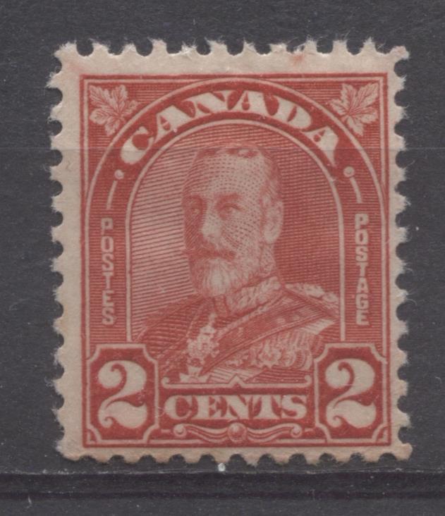 Canada #165 (SG#291) 2c Pale Scarlet Vermilion King George V 1930-35 Arch Issue Die 1 F-65 OG Brixton Chrome 