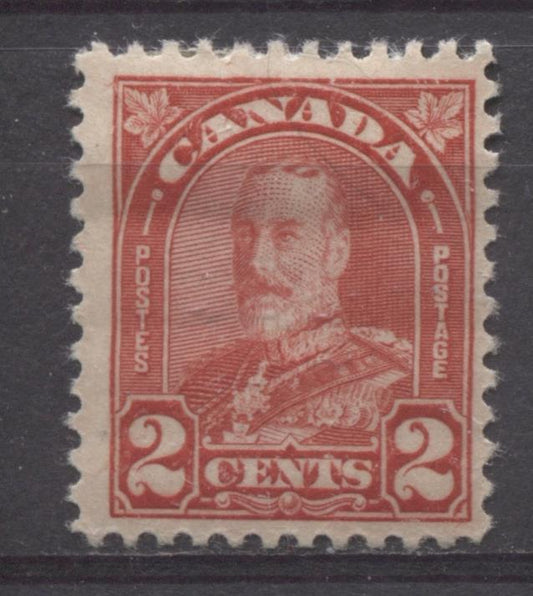 Canada #165 (SG#291) 2c Pale Scarlet Vermilion King George V 1930-35 Arch Issue Die 1 F-70 OG Brixton Chrome 