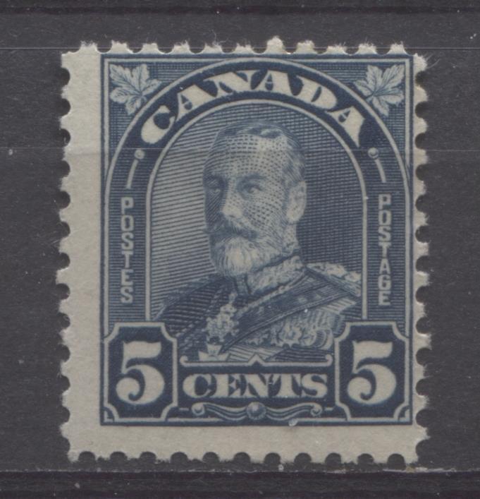Canada #170i (SG#296a) 5c Light Prussian Blue King George V 1930-35 Arch Issue Deep Cream Gum VG-60 OG Brixton Chrome 
