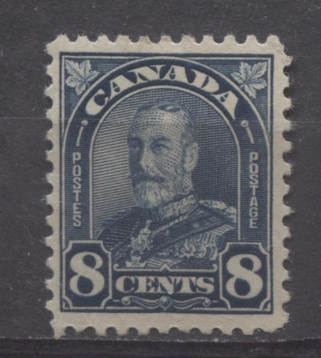 Canada #171 (SG#297) 8c Deep Steel Blue King George V 1930-35 Arch Issue Paper With No Mesh VF-75 OG Brixton Chrome 