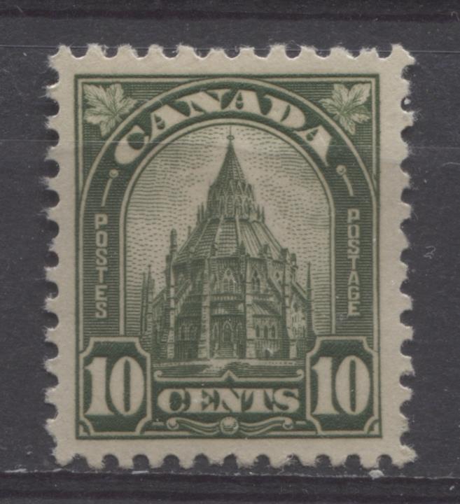 Canada #173 (SG#299) 10c Bronze Green Parliamentary Library 1930-35 Arch Issue Deep Cream VF-80 OG Brixton Chrome 