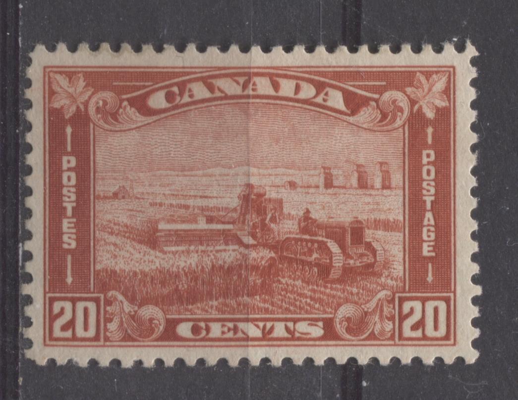 Canada #175 (SG#301) 20c Brownish Vermilion Harvesting Wheat 1930-35 Arch Issue VF-82 OG Brixton Chrome 