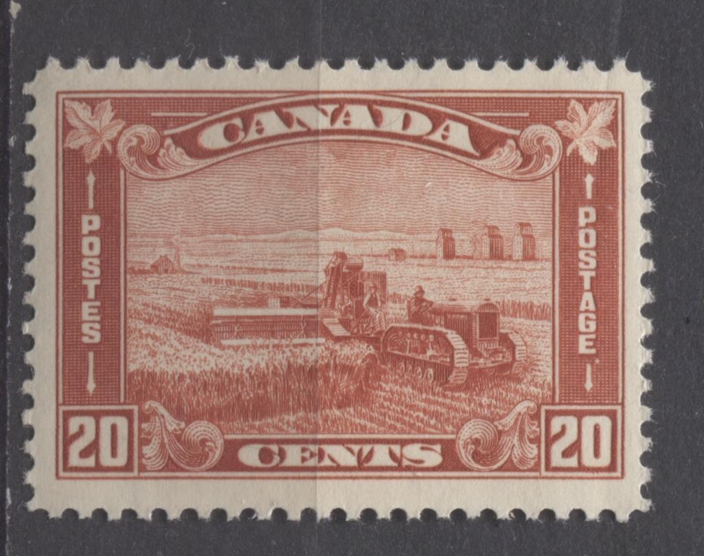 Canada #175 (SG#301) 20c Deep Indian Red Harvesting Wheat 1930-35 Arch Issue VF-75-J LH Brixton Chrome 