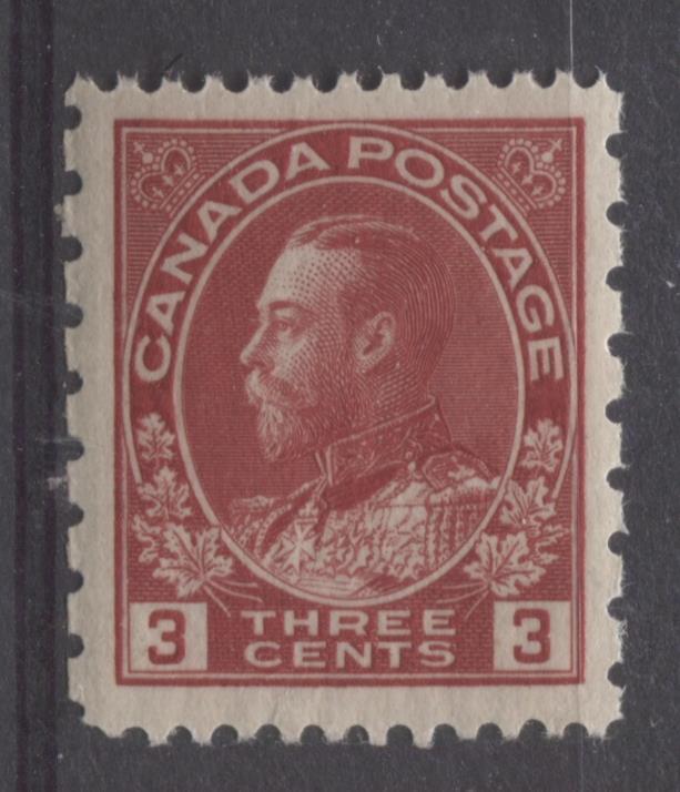 Canada #184 (SG#263) 3c Deep Bright Rose Red 1931 Admiral Provisional Perf 12x8 VF-80J NH Brixton Chrome 