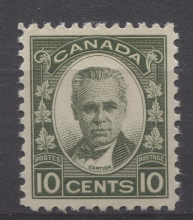 Canada #190 (SG#312) 10c Olive Green 1931-35 Georges Etienne Cartier Cream Gum SUP-98 LH Brixton Chrome 