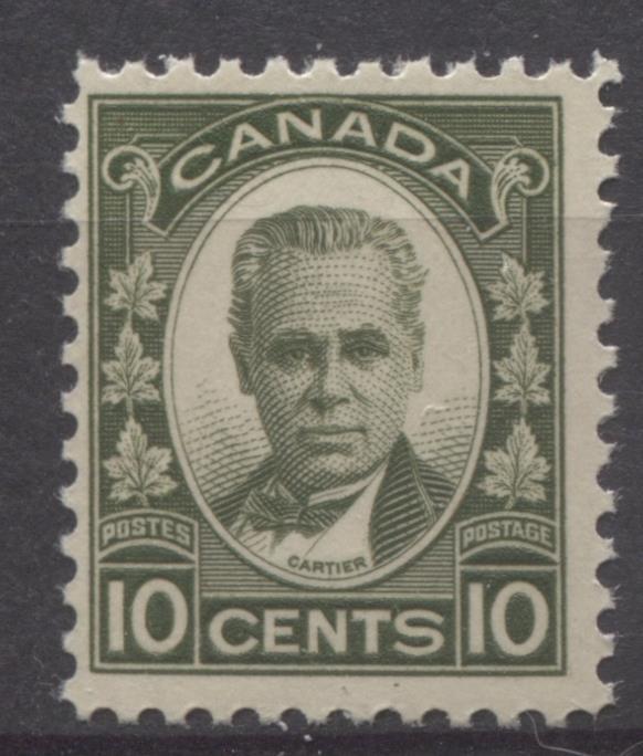Canada #190 (SG#312) 10c Olive Green 1933-34 Georges Etienne Cartier Cream Gum F-70 NH Brixton Chrome 