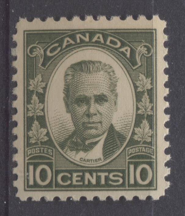 Canada #190 (SG#312) 10c Olive Green 1933-34 Georges Etienne Cartier Deep Cream Gum VF-78 LH Brixton Chrome 