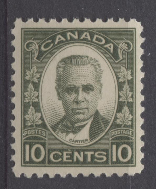 Canada #190 (SG#312) 10c Olive Green 1934-35 Georges Etienne Cartier Cream Gum VF-75 NH Brixton Chrome 