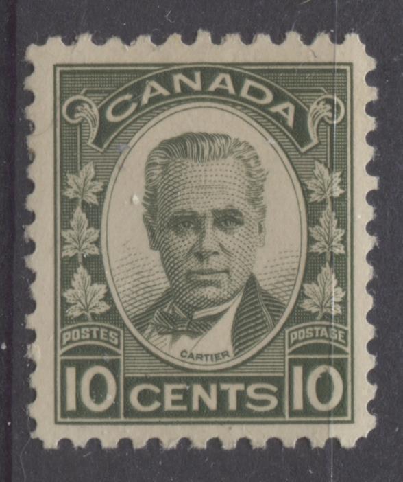 Canada #190 (SG#312) 10c Olive Green 1934-35 Georges Etienne Cartier Cream Gum VF-75 OG Brixton Chrome 