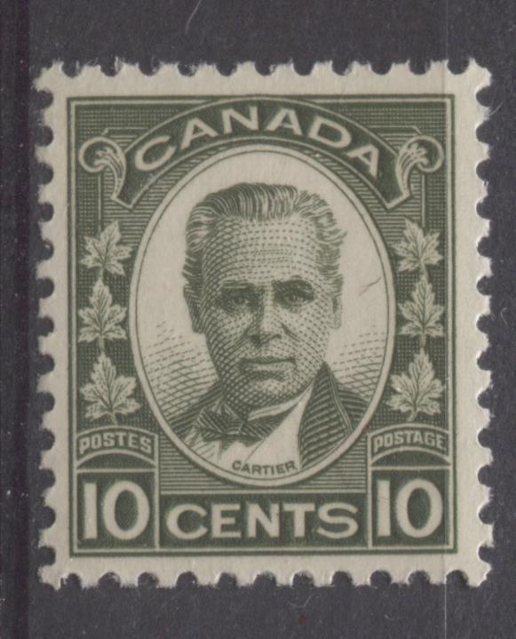 Canada #190 (SG#312) 10c Olive Green 1934 Georges Etienne Cartier Cream Gum VF-80 NH Brixton Chrome 