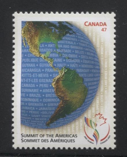 Canada #1902 (SG#2074) 47c Summit of The Americas NF/DF Paper - VF-75 NH Brixton Chrome 