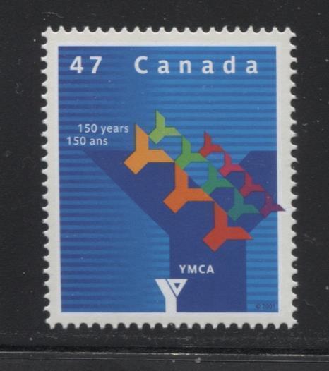 Canada #1925 (SG#2113) 47c 150th Anniversary of YMCA Issue NF/DF Paper VF-80 NH Brixton Chrome 