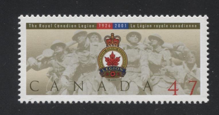 Canada #1926 (SG#2114) 47c Royal Canadian Legion Issue NF/DF Paper VF-84 NH Brixton Chrome 