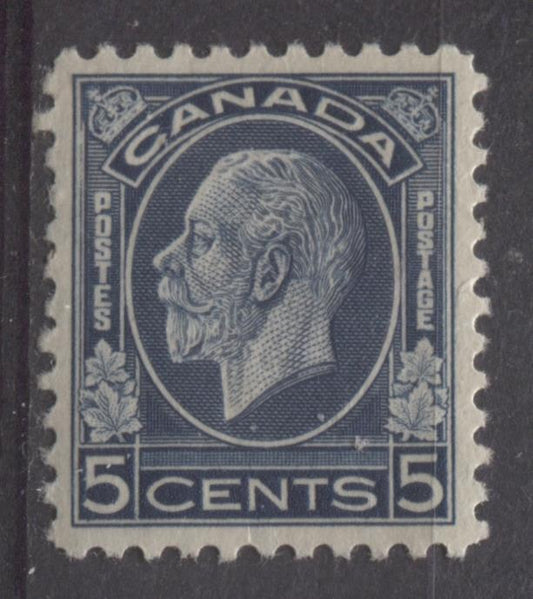 Canada #199 (SG#323) 5c Deep Steel Blue 1932-35 Medallion Issue Mottled Gum VF-80 OG Brixton Chrome 